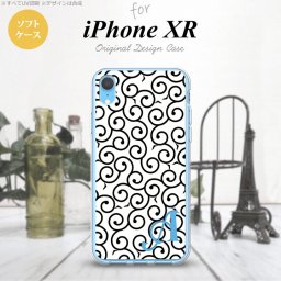 iPhoneXR iPhone XR スマホケース ソフトケース 唐草 白 黒 +アルファベット メンズ レディース nk-ipxr-tp1133i