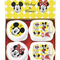 ミッキー&ミニー PT電子レンジ容器4P  丸型φ94×61mm（270ml）×2、角型109×94×61mm（330ml）×2