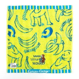 おさるのジョージ ジョージ ハッピーバナナ ウォッシュ タオル ハンカチ ミニタオル ベビー 黄色 青