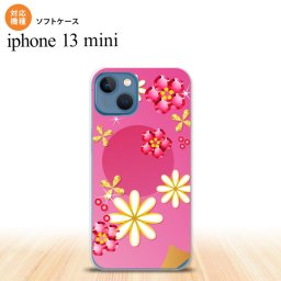 iPhone13mini iPhone13 mini ケース ソフトケース 花柄 ミックス E ピンク iPhone ミニ 5.4インチ  おしゃれ かわいい メンズ レディース キッズ デザインたくさん nk-i13m-tp307