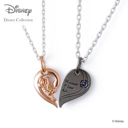 【ラッピング無料】【ディズニー】 ペアネックレス ディズニープリンセス ベル THE KISS ペア ペンダント ハート シルバー 美女と野獣 メッセージカード付き オリジナルボックス付き DI-SN705YSP-706SP セット シンプル 大人 ザキス ギフト アニバーサリー