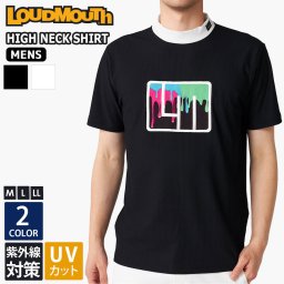 【30%OFF】ラウドマウス Tシャツ 半袖 メンズ ゴルフウェア モックネック ストレッチ 伸縮性 UVカット 紫外線対策 メッシュ 通気性 ブランド 春 夏 スポーツブランド ワンポイント ロゴ トップス カジュアル 黒 白 Loudmouth 2025ss