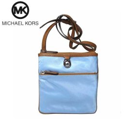 マイケルコース アウトレット Michael Kors ショルダーバッグ 32S5SKPC1C ケンプトン スモール ポケット クロスボディ 斜め掛け LT SKY(ライトブルー系×ブラウン系)【レディース】