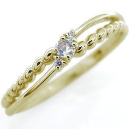 ピンキーリング  一粒 指輪 18金 18k ロイヤルブルームーンストーン リング