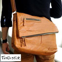メンズ ショルダーバッグ TRICKSTER ERIC cp256  大人 斜めがけ ショルダー バッグ 合皮 A4 フェイクレザー