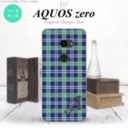 AQUOS zero アクオス ゼロ 801SH スマホケース カバー ハードケース チェックB 青 イニシャル 対応 nk-801sh-438i[スマホ,スマホケース,スマホカバー,ケース,カバー,ジャケット]
