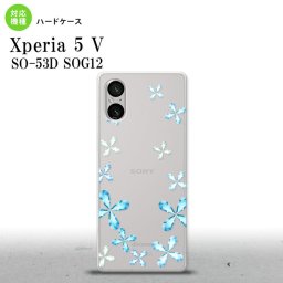 Xperia 5V Xperia 5V スマホケース 背面ケース ハードケース 花柄 カット 水色 2023年 10月発売 nk-xp55-805