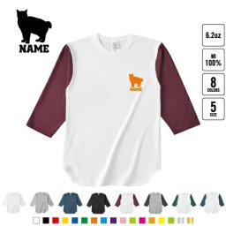 アメリカンボブテイル   名入れベースボールTシャツ ラグラン 3/4スリーブ ２トーン スポーティー アメカジ レディース メンズ 男 女 かわいい   猫 ネコ ねこ キャット ペット