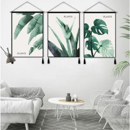 父の日 母の日 　タタペストリー 植物 アート 3枚セット 壁掛け 韓国 ファブリック オシャレ インテリア 壁 北欧 春 カフェ 大きい 新築祝い かわいい グリーン リビング プレゼント 送料無料