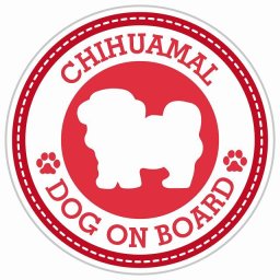 セーフティサイン ステッカー Dog on board CHIHUAMAL チワマル レッド 直径13cm あおり運転 対策 カーステッカー 煽り運転対策 自動車用 屋外 屋内 防水 かわいい おしゃれ 安全対策 カーサイン 肉球マーク