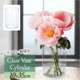 花瓶 ガラス 円柱 30cm 通販 ガラスベースシリンダー フラワーベース フラワーグラス 花びん おしゃれ 大きい 大型 シリンダー かびん 花器 花入れ アレンジ 丸 円形 透明 クリア シンプル 花 フラワー 植物 生け花 枝物 RGB-360