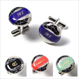　イニシャル入り　カフスボタン　白金彩貫入　伊万里ジュエリー【工房限定オリジナル商品】　メンズ　伊万里焼 還暦　銀婚式　喜寿　退職記念　贈り物　作品 外国人　お土産　プレゼント　記念品 アクセサリー　陶器　磁器　ギフト　記念日　和風