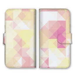 ＼全機種対応／ スマホケース 手帳型 スマホカバー 手帳タイプ スマートフォン ケース カバー タイル 三角 トライアングル パターン パステル かわいい おしゃれ カードホルダー付き カード収納 合皮 合成レザー