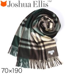 カシミヤ ストール 大判 厚手 タータンチェック カシミア 100% カシミヤストール ブランド ジョシュアエリス joshua ellis カシミアストール レディース ロング マフラー フリンジ グリーン 緑 ブラウン ホワイト チェック柄 大きめ おしゃれ 女性 誕生日 プレゼント