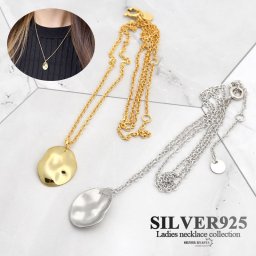 レディースネックレス 小豆チェーン 槌目 凹凸 サークル 華奢 18KGP ゴールド シルバー925 シルバー 小豆 幾何学 金属アレルギー対応 女性 ペンダント