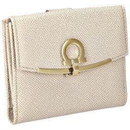 フェラガモ Ferragamo 財布 二つ折り財布 折りたたみ財布 小銭入れ付き 22C877 740819 レディース ベージュ 本革 レザー