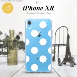 iPhoneXR iPhone XR スマホケース ソフトケース ドット 水玉 A 白 メンズ レディース nk-ipxr-tp006