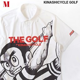 M【KINASHI CYCLE GOLF ポロシャツ（プロゴルファー猿×木梨サイクル）WHITE ホワイト 木梨憲武着 のりさん着】
