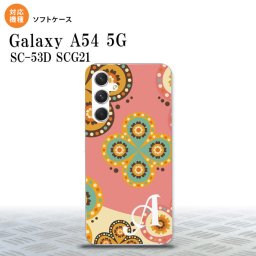Galaxy A54 5G Galaxy A54 5G スマホケース 背面ケースソフトケース エスニック 花柄 ピンク ベージュ +アルファベット 2023年 5月発売 nk-a54-tp1582i