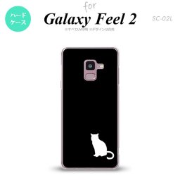 Galaxy Feel 2 ギャラクシー フィール 2 SC-02L スマホケース カバー ハードケース 猫(影) 黒×白 nk-sc02l-429[スマホ,スマホケース,スマホカバー,ケース,カバー,ジャケット]