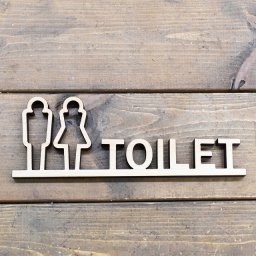 TOILET 男性 女性 トイレマーク スタンド 木製 ひのき ドアサイン 182x65mm  インテリア 案内 呼びかけ デザイン おしゃれ ピクトサイン レーザー彫刻