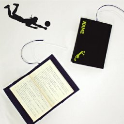 「滑り込みレシーブ」名入れキャンバスブックカバー/文庫本用 A6判 部活 スポーツシルエット お名前 バレー部 排球部 卒部記念 卒団記念品 卒部 卒団 卒業 記念品 ノベルティグッズ 新学期   スポ根魂 グッズ ソフトカバー