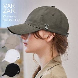VARZAR バザール 韓国 帽子 キャップ 深め オールシーズン ブランド おしゃれ 小顔効果 顔が見えづらい 紫外線対策 レディース VA [ Curved Stud Ball Cap スタッズ 1586 1587 1588 1589 ]