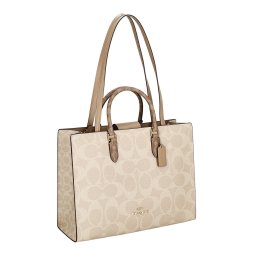 コーチファクトリー アウトレット COACH FACTORY バッグ ハンドバッグ トートバッグ 手提げ ショルダーバッグ 肩掛けバッグ CY677 IMXI9 マギー トート バッグ・ブロックド シグネチャー キャンバス レディース ベージュ+ブラウン