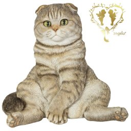 大きなサイズで【スコ座り スコティッシュフォールドたれ耳】 ハイエンドキャット　CAT  本物そっくり  玄関　ガーデン 雑貨 オーナメント  おしゃれ置物 樹脂 お出迎え  おうち時間 WooBia