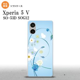 Xperia 5V Xperia 5V スマホケース 背面ケースソフトケース 花柄 ミックス A 青 2023年 10月発売 nk-xp55-tp272
