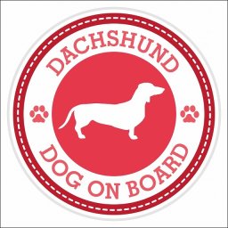 セーフティサイン ステッカー Dog on board DACHSHUND ダックスフント レッド 直径13cm あおり運転 対策 カーステッカー 煽り運転対策 自動車用 屋外 屋内 防水 かわいい おしゃれ 安全対策 カーサイン 肉球マーク