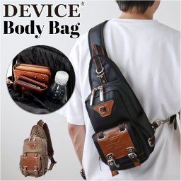 DEVICE バッグ DBH50068 通販 ボディバッグ ボディバック ボディーバッグ メンズ 小さめ ワンショルダーバッグ ショルダーバッグ ブランド デバイス WORK 大容量 かっこいい 縦長 縦型 綿 コットン 本革 通学 通勤 自転車 メンズバッグ