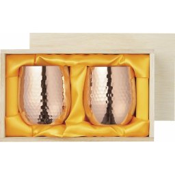 お中元 お返し 内祝い ギフト 金属食器 食楽工房 純銅ロックカップペア340ml 木箱入 CNE971 新築 お礼 引越し 志 仏事 送料無料