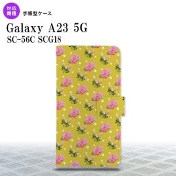 Galaxy A23 GalaxyA23 手帳型スマホケース カバー 花柄 バラ ドット 黄 2022年 10月発売 nk-004s-a23-dr242