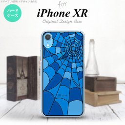 iPhoneXR iPhone XR 背面ケース カバー ステンドグラス風 おしゃれ 蜘蛛の巣 A ブルー ステンドグラス風 かわいい おしゃれ 背面ケース nk-ipxr-sg22