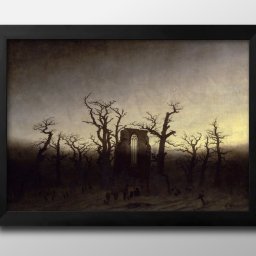 カスパー ダーヴィト フリードリヒ 樫の森の中の修道院 A3 サイズ ポスター アート おしゃれ 絵画 インテリア 北欧 イラスト マット紙 艶消し アートパネル 額 フレーム デザイン 壁掛け ギフト 新築祝い ディスプレイ 引越し祝い　新生活　空間デザイン 