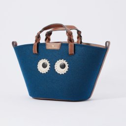 アニヤ ハインドマーチ ANYA HINDMARCH 5050925 170178 トートバッグ Tote Small Eyes in Recycled Felt with Smooth Eco Leather レディース バッグ トート スモール アイズ レザー 手提げバッグ 鞄 プレゼント 記念 お出かけ ギフト エコバッグ ダークペトロール ブルー