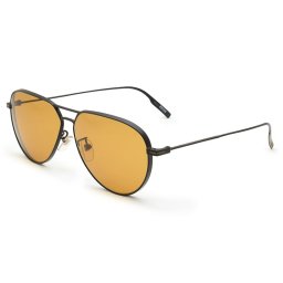 ゼニア ZEGNA サングラス ノーズパッド UVカット アイウェア ティアドロップ EZ0129 F/S 02E 61 メンズ レディース ユニセックス マットブラック+オレンジ