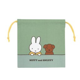 ミッフィー＆スナッフィー 巾着袋（グリーン） 小物入れ 文房具 miffy and snuffy 23AW 日本製