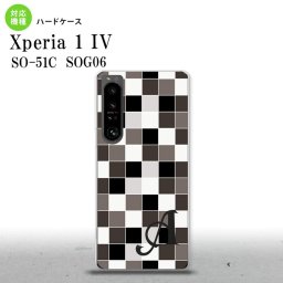 SO-51C SOG06 XPERIA 1 IV Xperia 1 IV スマホケース 背面ケース ハードケース スクエア モザイク グレー +アルファベット メンズ レディース nk-xp14-1016i