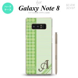【SC01K】【スマホケース/スマホカバー】【ギャラクシー ノート8】SC01K スマホケース Galaxy Note8 ケース ギャラクシー ノート8 イニシャル チェック・ボーダー 緑 nk-sc01k-1603ini【メール便送料無料】