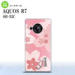 SH-52C AQUOS R7 スマホケース 背面ケース ハードケース 花柄 サクラ C ピンク +アルファベット 2022年 7月発売 nk-r7-062i