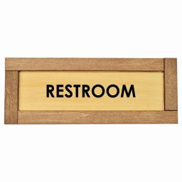 レストルーム Restroom 木枠付き 木製プレート Dタイプ サインプレート ドアプレート 長方形 おしゃれ かっこいい かわいい シンプル ナチュラル ブラウン トイレ 貼付タイプ 北欧風 レストラン 個人用 自宅 インテリア コーデ 商業施設 企業用 カフェ