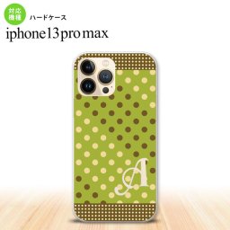 iPhone13ProMax iPhone13 Pro Max ケース ハードケース ドット 水玉 C 緑 茶 +アルファベット iPhone13 プロ マックス 6.7インチ おしゃれ かわいい メンズ レディース キッズ デザインたくさん nk-i13pm-1656i