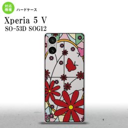 Xperia 5V Xperia 5V 背面ケース カバー ステンドグラス風 おしゃれ ガーベラ レッド ステンドグラス風 2023年 10月発売 nk-xp55-sg03