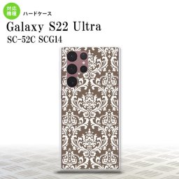 SC-52C SCG14 Galaxy S22 Ultra スマホケース 背面ケース ハードケース ダマスク A 茶 白 メンズ レディース nk-s22ul-457