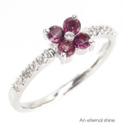指輪 クローバー ロードライトガーネット 1月誕生石 ダイヤモンド プラチナ900 ダイヤ 0.1ct リング pt900 エタニティリング ピンキーリング ファランジリング レディース ジュエリー アクセサリー プレゼント ギフト 人気 おすすめ 送料無料
