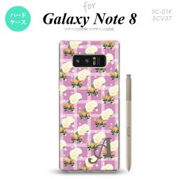 【SC01K】【スマホケース/スマホカバー】【ギャラクシー ノート8】SC01K スマホケース Galaxy Note8 ケース ギャラクシー ノート8 イニシャル チェック・バラ ピンク nk-sc01k-255ini【メール便送料無料】