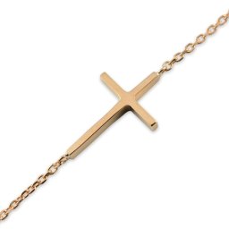 ブレスレット 18金 クロス k18 ゴールド 十字架 ブレス レディース ブレス 18k 華奢 地金 ピンクゴールドk18 ホワイトデー