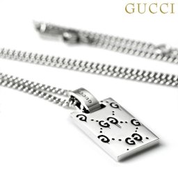 グッチ ブランド ネックレス ペンダント メンズ レディース ゴースト チェーン スターリングシルバー 455315 J8400 0701 シルバー アクセサリー おしゃれ ギフト